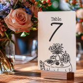 Numéro De Table Hand Drawn Scribbles/Doodles Wedding
