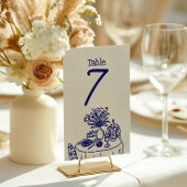 Numéro De Table Hand Drawn Scribbles/Doodles Wedding