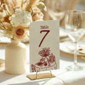Numéro De Table Hand Drawn Scribbles/Doodles Wedding