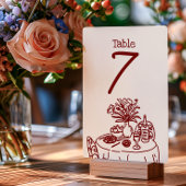 Numéro De Table Hand Drawn Scribbles/Doodles Wedding