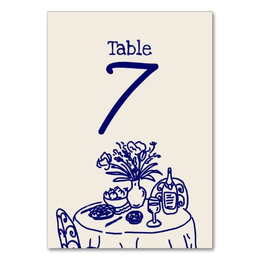 Numéro De Table Hand Drawn Scribbles/Doodles Wedding (Par défaut)