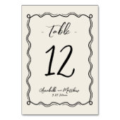 Numéro De Table Hand Drawn Vintage Whimsical Wedding (Dos)
