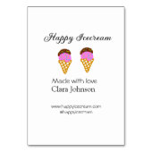 Numéro De Table Happy Icecream ajouter un nom site Web médias soci (Dos)