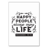 Numéro De Table Happy Life with Faith – Proverbs 15:15 Art (Par défaut)