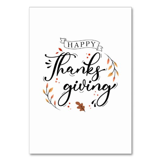 Numéro De Table Happy Thanksgiving (Par défaut)