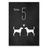 Numéro De Table Harrier Chien Silhouettes Réception de mariage (Dos)