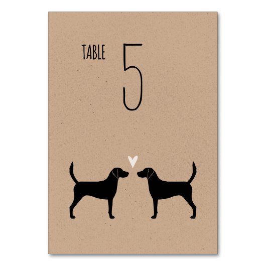 Numéro De Table Harrier Chien Silhouettes Réception de mariage (Par défaut)