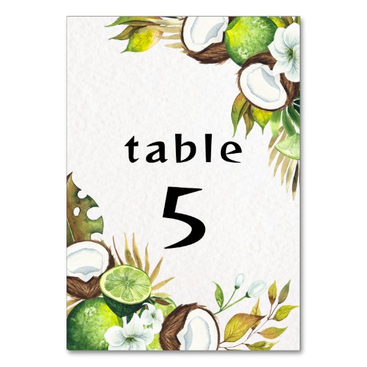 Numéro de table hawaïenne tropicale (Par défaut)