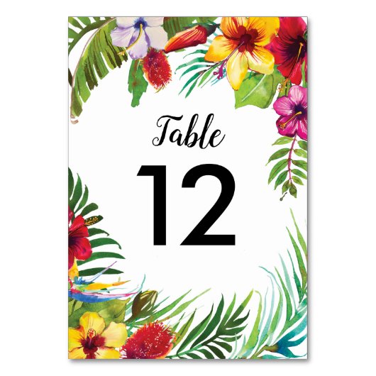 Numéro De Table Hawaii Summer Tropical Beach Wedding (Par défaut)