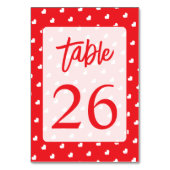 Numéro De Table Hearts Happy Valentine's Day Modern Love Pattern (Dos)