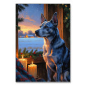 Numéro De Table Heeler Bleu Avec Lumières De Noël (Dos)