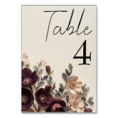 Numéro De Table Hellebores de prune foncé et eucalyptus floraux lu (Dos)