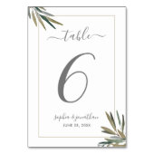 Numéro De Table Herbe d'aquarelle botanique Numéro personnalisé Ma (Dos)