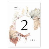 Numéro De Table Herbe de Pampas Blanche Élégante Fleur Tropicale d (Par défaut)