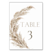 Numéro de table herbe des Pampas Boho (Par défaut)