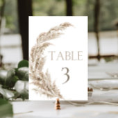 Numéro de table herbe des Pampas Boho
