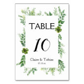 Numéro De Table Herbes sauvages Feuillage vert de printemps Mariag (Dos)