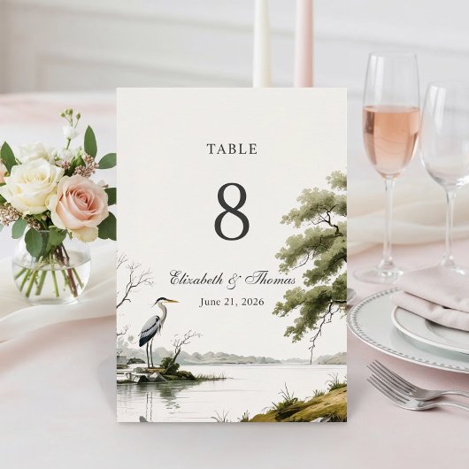 Numéro De Table Heron Toile French Country Wedding