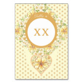 Numéro De Table Hibiscus & dentelle JAUNE (Dos)