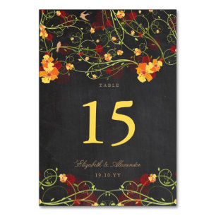 Numéro De Table Hibiscus Jaune hirondelle Mariage de tableau de bo