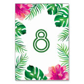 Numéro De Table Hibiscus rose et feuilles tropicales (Par défaut)