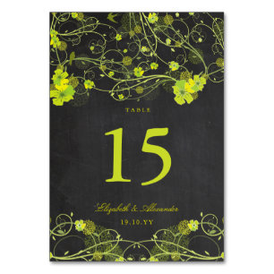 Numéro De Table Hibiscus vert hirondelle Mariage de tableau à basc