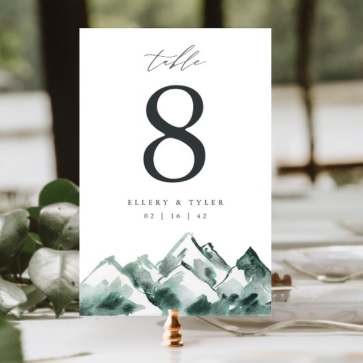 Numéro De Table Highland | Mariage de montagne personnalisé
