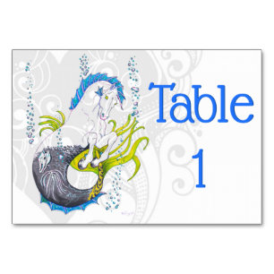 Numéro De Table Hippocampe (crâne) avec coeur gris