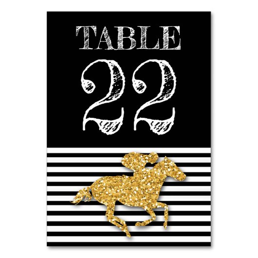 Numéro De Table Hippocampe d'or Derby sur les rayures (Dos)