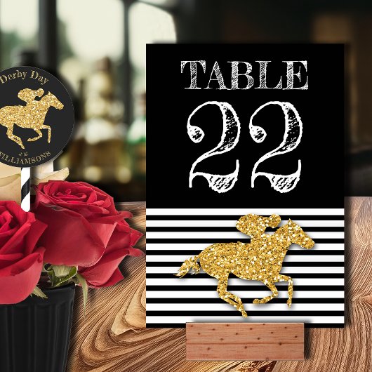 Numéro De Table Hippocampe d'or Derby sur les rayures