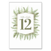 Numéro De Table Hiver à feuillage persistant pinède verte mariage (Par défaut)