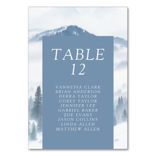 Numéro De Table Hiver Gris Mariage (Par défaut)