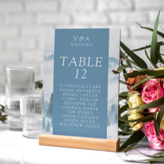 Numéro De Table Hiver Gris Mariage