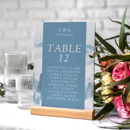 Numéro De Table Hiver Gris Mariage
