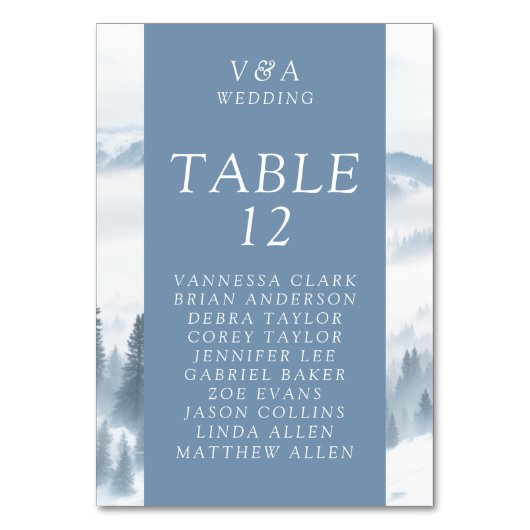 Numéro De Table Hiver Gris Mariage (Par défaut)