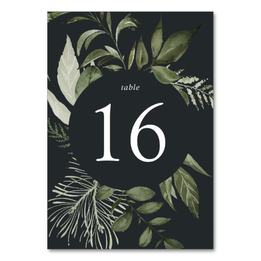 Numéro De Table Hiver Meadow | Botanique verte (Par défaut)