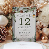 Numéro De Table Hiver Rustic Pine Chic Botantern Mariage