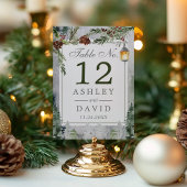 Numéro De Table Hiver Rustic Pine Chic Botantern Mariage
