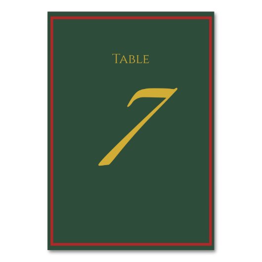 Numéro De Table Holiday Luxe Christmas Table Number Card (Dos)