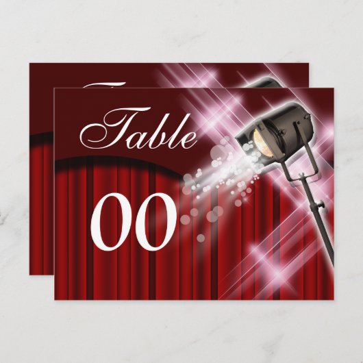 Numéro de table Hollywood thème mariage (Devant / Derrière)