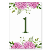 Numéro De Table Hortensia rose (Dos)