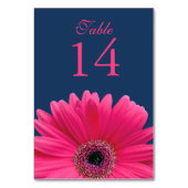Numéro De Table Hot rose Gerbera Daisy Marine Mariage bleu (Dos)
