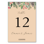 Numéro De Table Houx rouge rustique et pomme de pin (Dos)