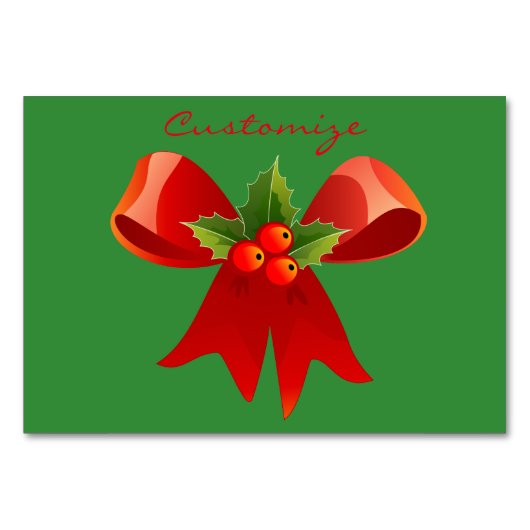 Numéro De Table Houx Ruban Rouge Thunder_Cove (Devant)