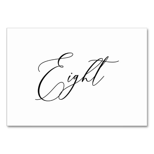 Numéro De Table Huit 8 calligraphie romantique élégante de PixDezi (Devant)