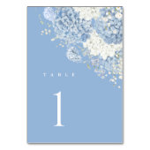 Numéro De Table Hydrangea Aquarelle Bleu Poussiéreux Floral (Par défaut)