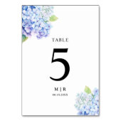 Numéro De Table Hydrangea Bleu Poussiéreux Décoration de Table de (Dos)