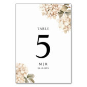 Numéro De Table Hydrangea Elegant Blanc Floral Mariage (Par défaut)