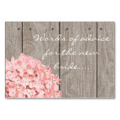 Numéro De Table Hydrangea Mason rose Jar Mots de conseil (Dos)