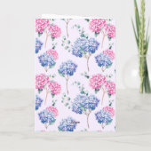 Numéro de table Hydrangea rose et bleu aquarelle (Dos)